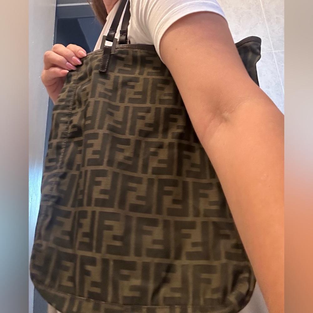 FENDI Vintage Zucca Canvas Hand Bag Brown - Picture 2 of 13